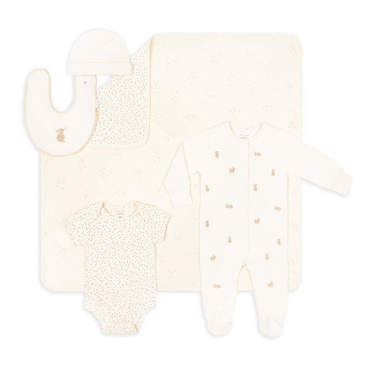 Baby outfit with elephant design on a white background
