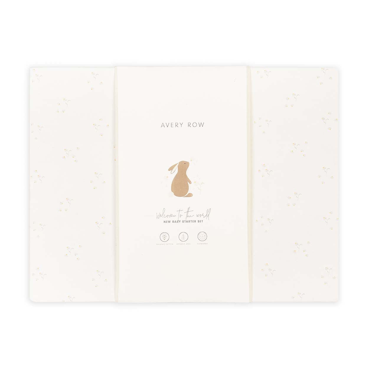 Folded card with 'Avery Row' branding and a dog illustration on a white background