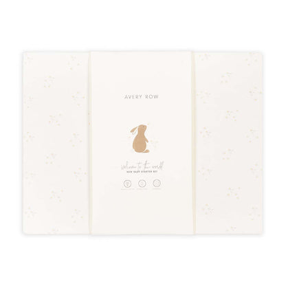 Folded card with 'Avery Row' branding and a dog illustration on a white background