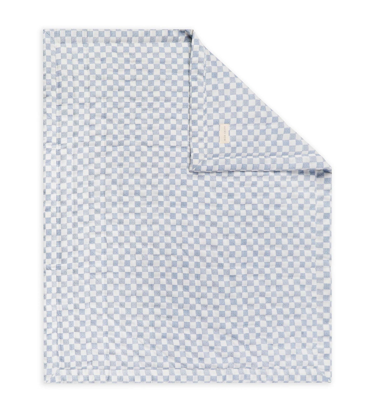 Blue patterned blanket on a white background