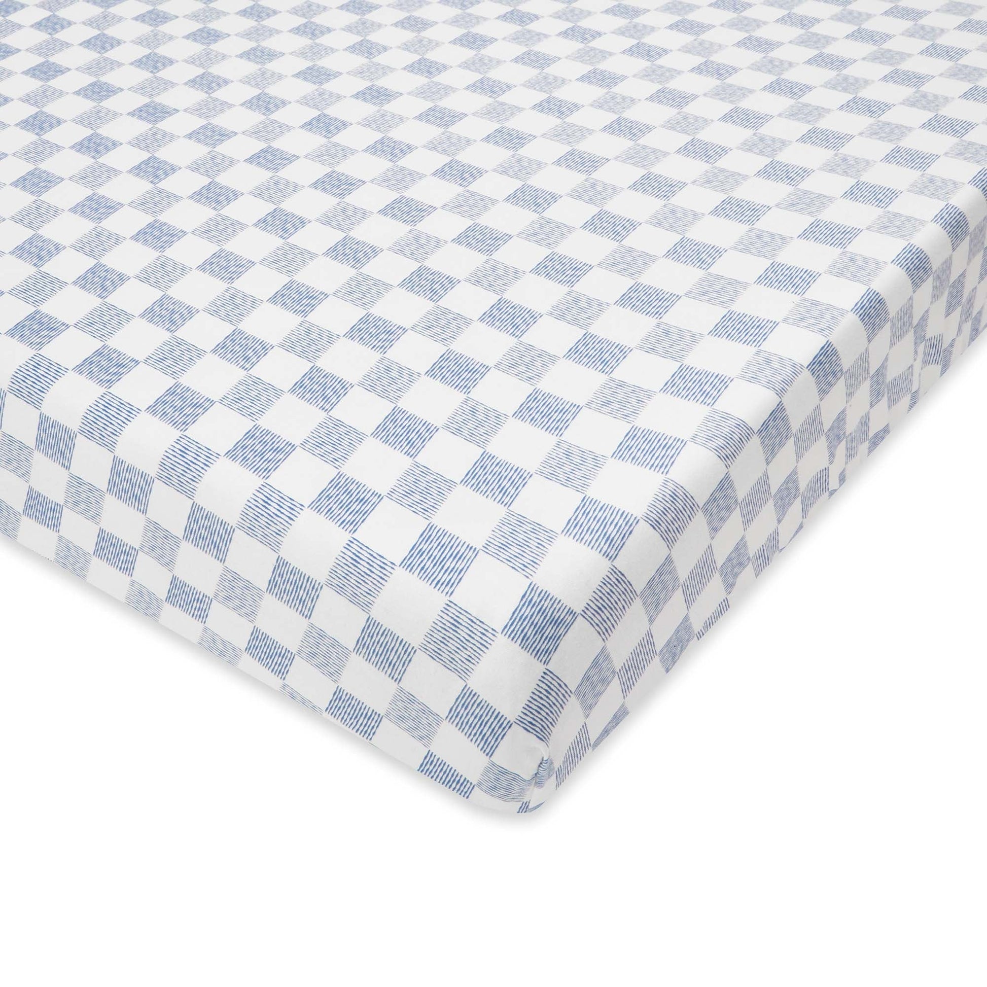 Checkered patterned fabric on a white background