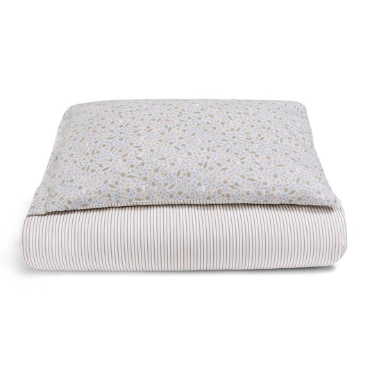 Floral-patterned fabric on a white background