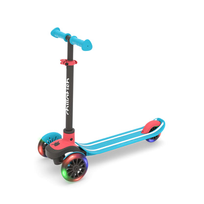 Children's scooter with colorful design on a white background