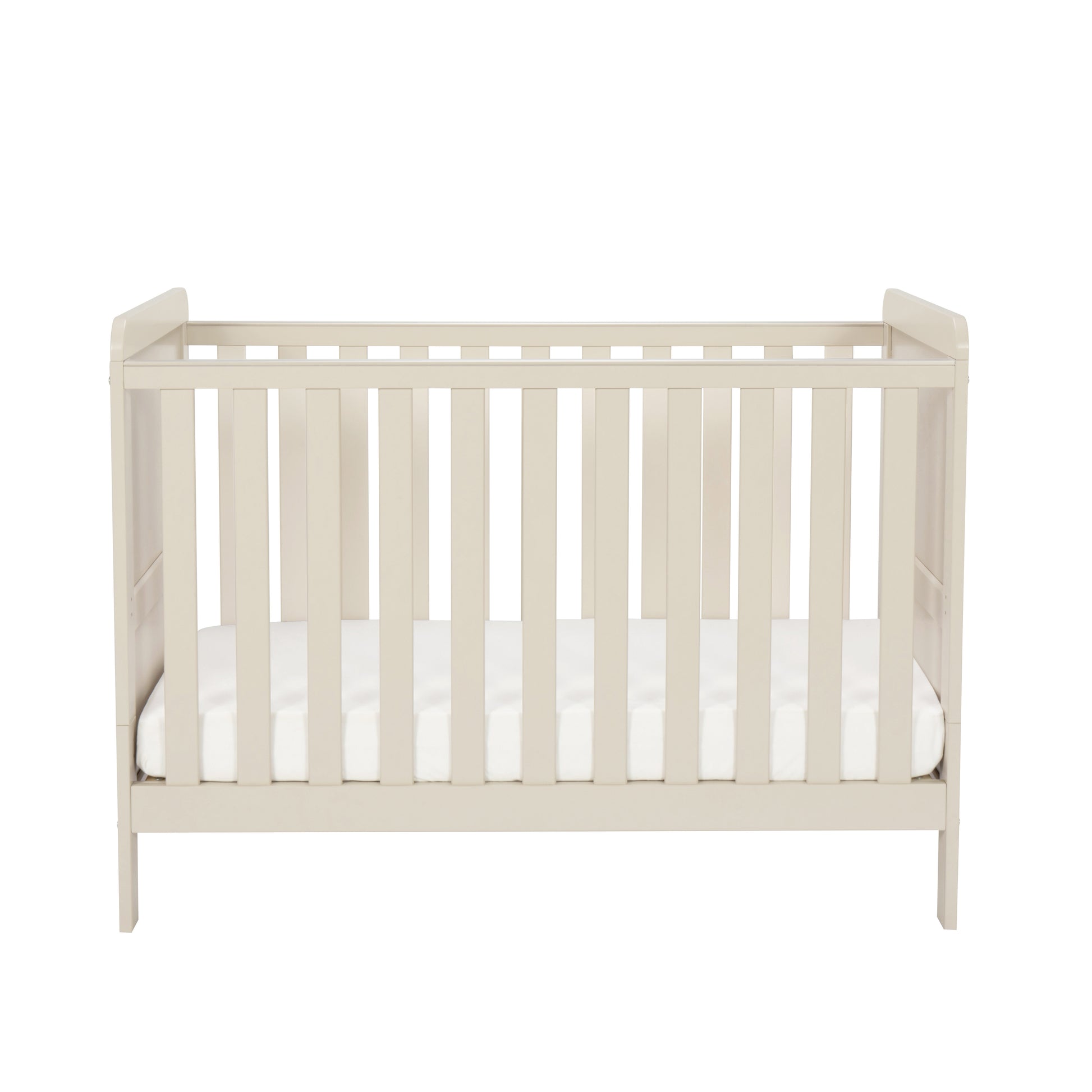 Cashmere Cot with white mattress on a white background