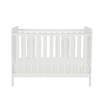 White cot on a white background
