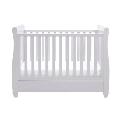 White crib on a white background