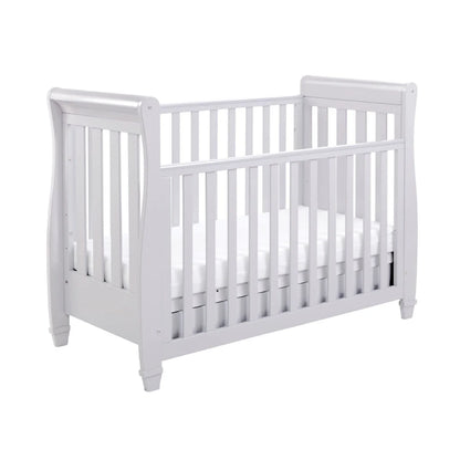 White crib on a white background