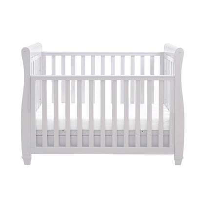 White crib on a white background