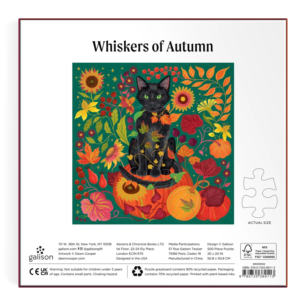 Whiskers of Autumn 500 Piece Foil Puzzle by Dawn Cooper