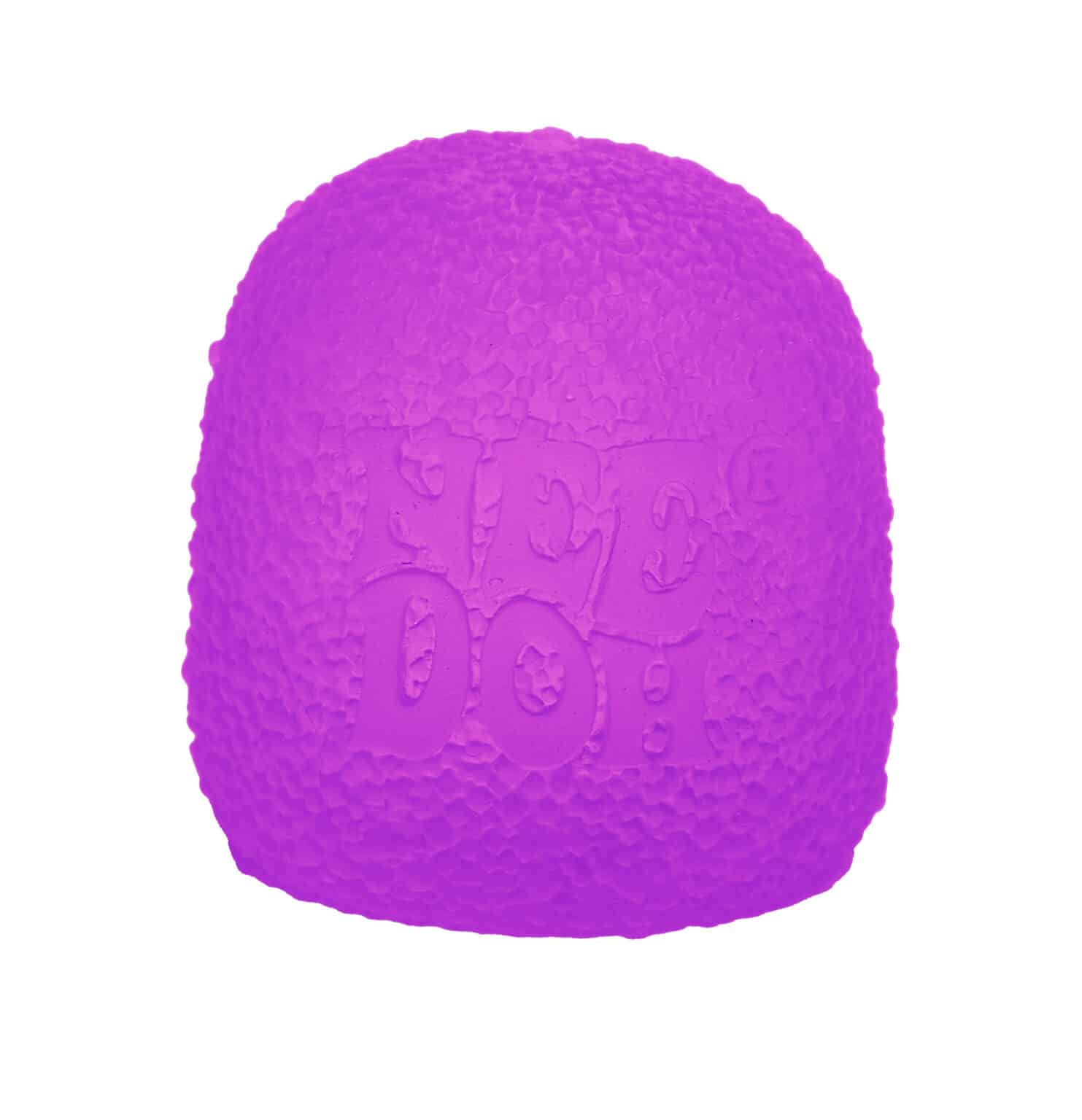 Purple textured dog toy on a white background