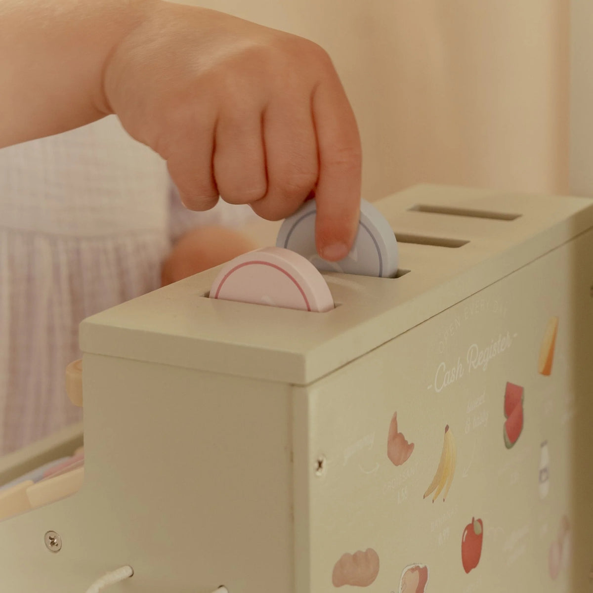 Wooden Toy Cash Register with Scanner