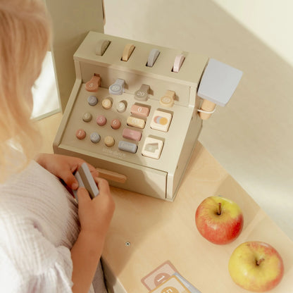 Wooden Toy Cash Register with Scanner
