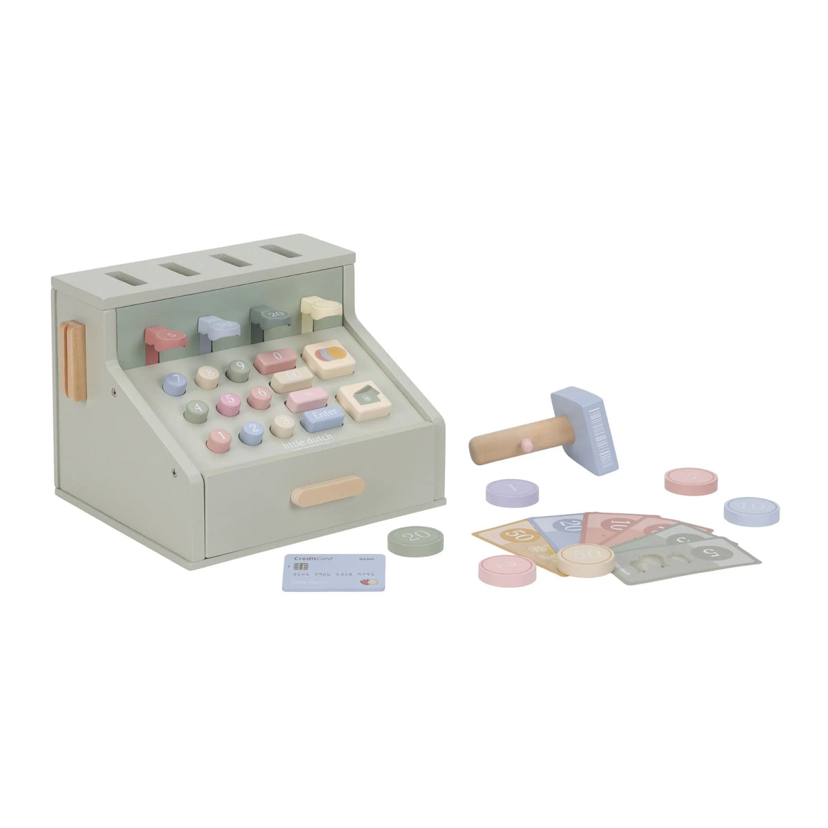 Wooden Toy Cash Register with Scanner
