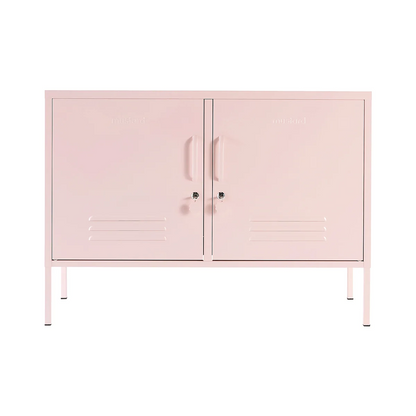 Blush pink locker on white background