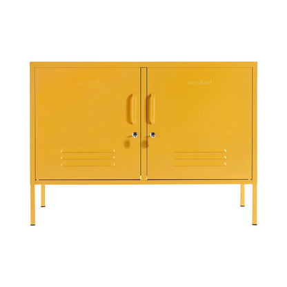 Mustard yellow locker on white background