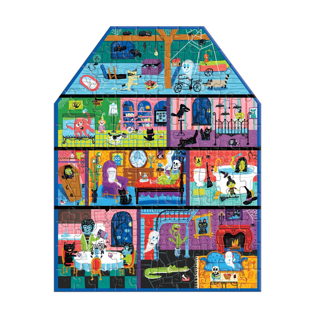 Spooky House 100 Piece House-Shaped Puzzle