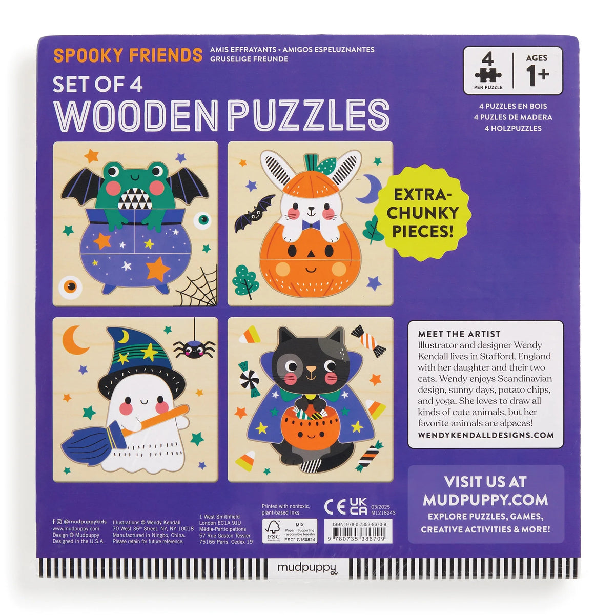 Halloween Set of 4 Wooden Puzzles