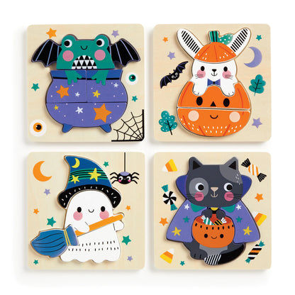 Halloween Set of 4 Wooden Puzzles