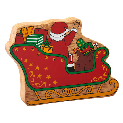 Natural Red Santa Claus in a Sleigh