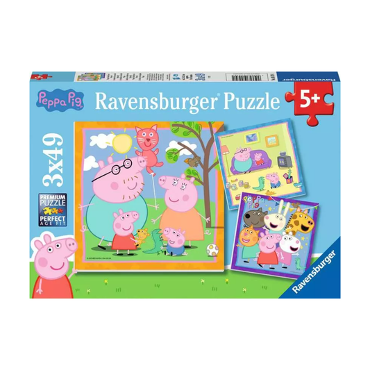 Peppa Pig 3 x 49 Piece Jigsaw Puzzle - Family & Friends