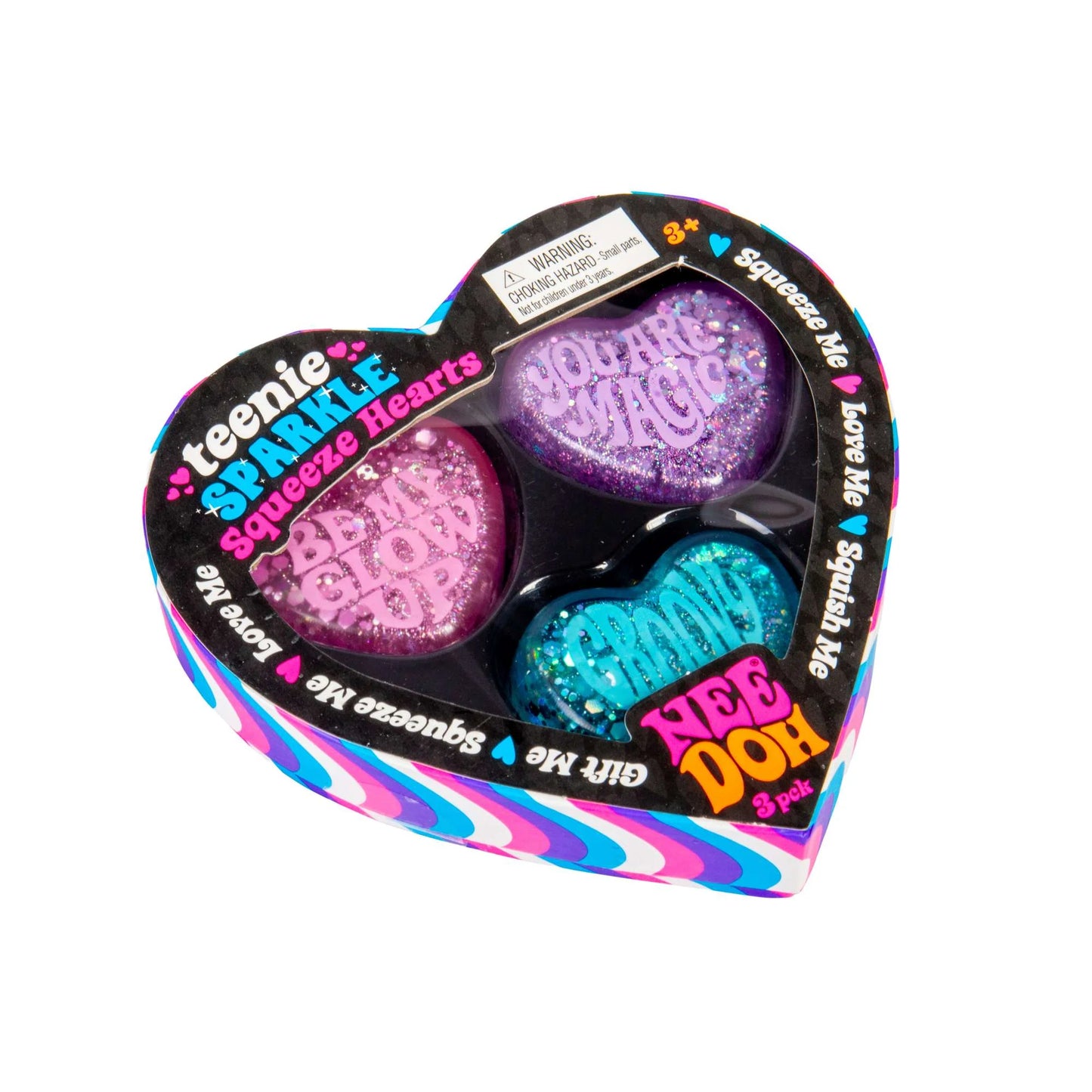 Teenie Sparkle Hearts NeeDoh - Pack of 3