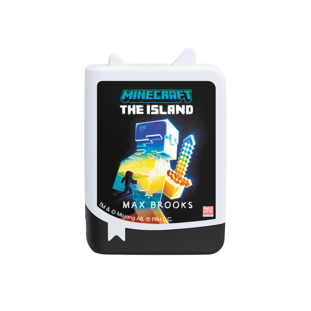 Book cover of 'The Island' by Max Brooks with Minecraft branding on a white background