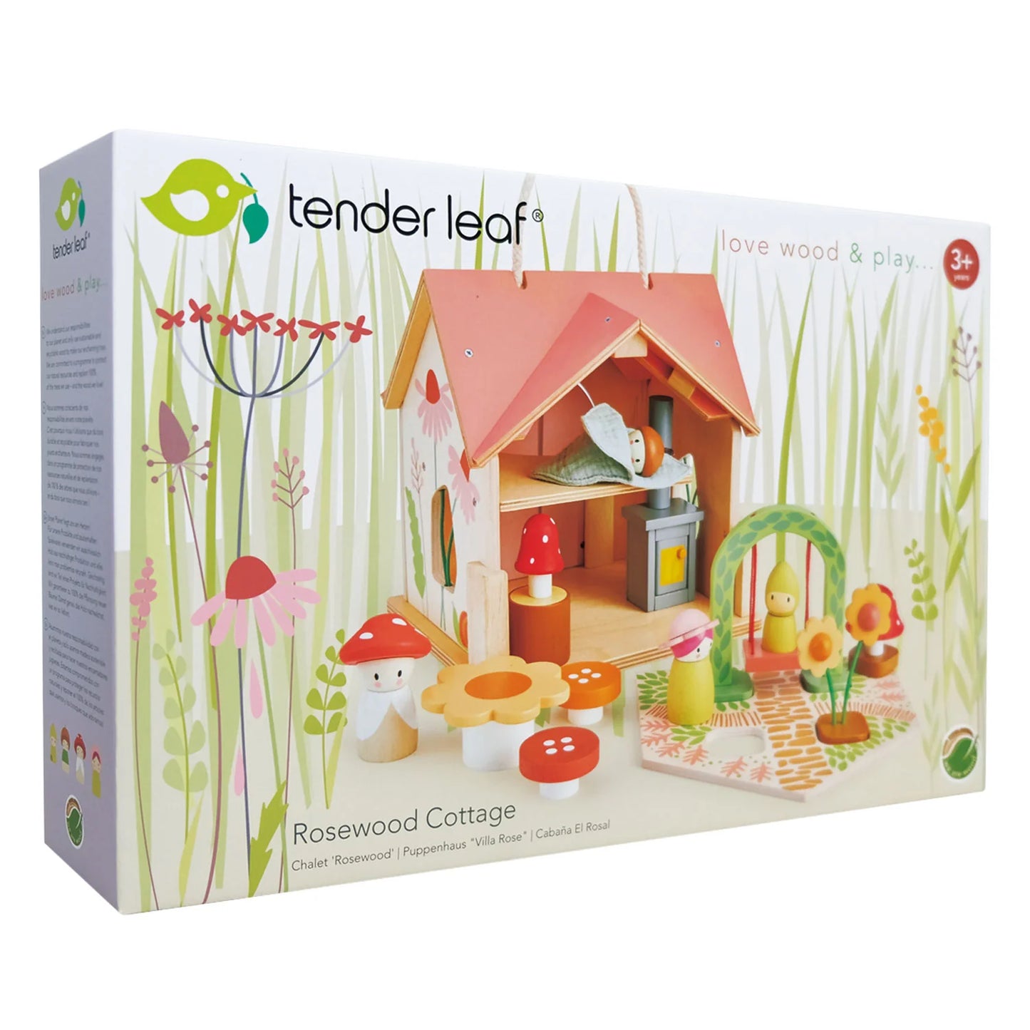 Tender Leaf Rosewood Cottage toy set packaging on a white background