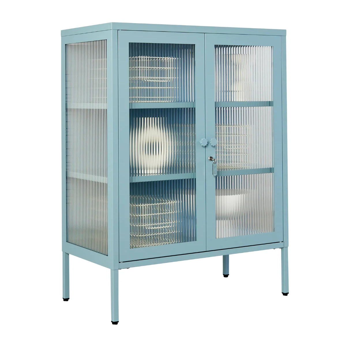 Ocean blue cabinet on a white background