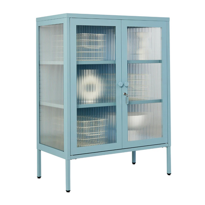 Ocean blue cabinet on a white background