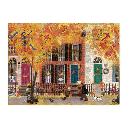 Autumn in the Neighborhood 1000 Piece Puzzle by Joy Laforme