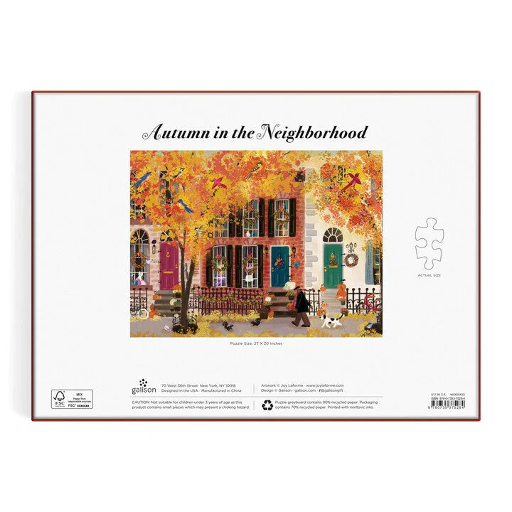 Autumn in the Neighborhood 1000 Piece Puzzle by Joy Laforme