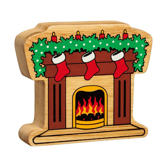 Natural Fireplace with Stockings
