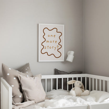 Children's bedroom with a crib, pillows, and a framed picture on the wall.