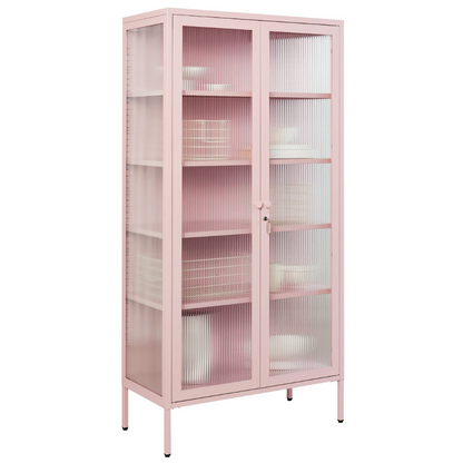 Pink glass cabinet