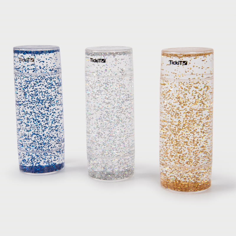 Sensory tubes with glitter