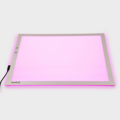 Light panel glowing pink