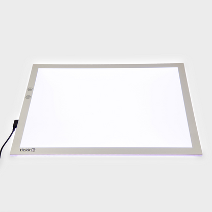 Light panel with 'tickit' branding on a white background