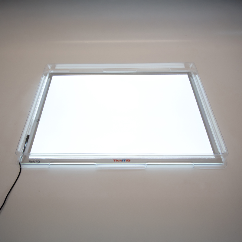 Light panel switched on with cover