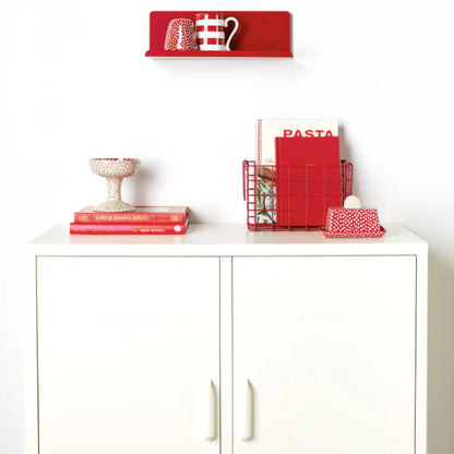 Poppy red shelf